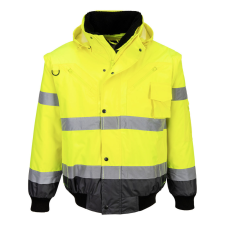 Portwest C465 Jól láthatósági Bomber dzseki (sárga/szürke, XL) láthatósági ruházat