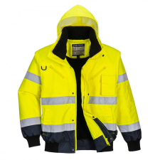 Portwest C465 Jól láthatósági Bomber dzseki (sárga/tengerkék, 4XL) láthatósági ruházat