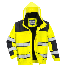 Portwest C466 az 1-ben Jól láthatósági Bomber dzseki (sárga/fekete, 4XL) láthatósági ruházat