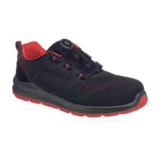 Portwest Compositelite Wire Lace Biztonsági Trainer S1P Black/Red 39