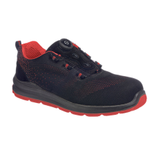 Portwest Compositelite Wire Lace Biztonsági Trainer S1P Black/Red 40