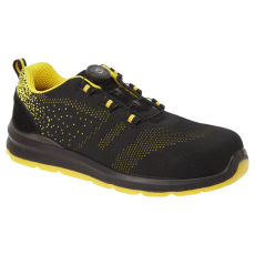 Portwest Compositelite Wire Lace Biztonsági Trainer S1P Black/Yellow 40