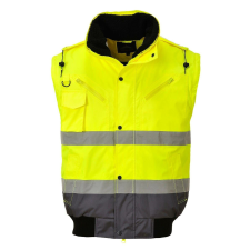 Portwest Contrast Bomber Hi-Vis védőkabát - C465 S szürke és sárga láthatósági ruházat