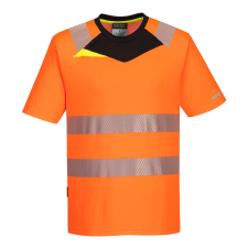 Portwest DX413 DX4 Hi-Vis Póló S/S (narancs/fekete, L) láthatósági ruházat