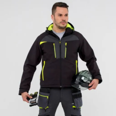 Portwest DX474 Portwest DX4 Softshell Kabát (fekete/sárga, L)