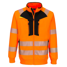 Portwest DX477 DX4 Hi-Vis cipzáras pulóver narancs-fekete