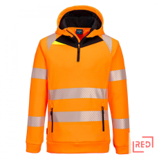 Portwest DX4 Hi-Vis 1/4 zippzáras kapucnis pulóver
