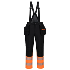 Portwest DX4 Hi-Vis 1. osztályú téli kantáros nadrág Orange/Black 4XL