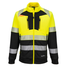 Portwest DX4 Hi-Vis 1. osztályú tölcsér nyakú cipzáras pulóver Yellow/Black 5XL