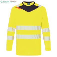 Portwest DX4 Hi-Vis hosszú ujjú póló L/S - Sárga/Fekete