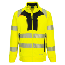 Portwest DX4 Hi-Vis kapucnis cipzáras pulóver Yellow/Black XXXL