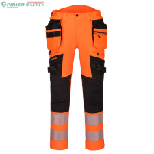 Portwest DX4 Hi-Vis nadrág lezippzározható lengőzsebbel - Narancs/Fekete láthatósági ruházat