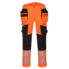 Portwest DX4 Hi-Vis nadrág lezippzározható lengőzsebbel (narancs/fekete, 42) láthatósági ruházat
