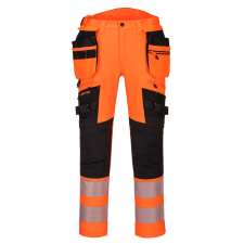 Portwest DX4 Hi-Vis nadrág lezippzározható lengőzsebbel Orange/Black 34 láthatósági ruházat