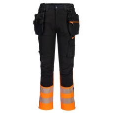 Portwest DX4 Hi-Vis nadrág lezippzározható lengőzsebbel Orange/Black 40