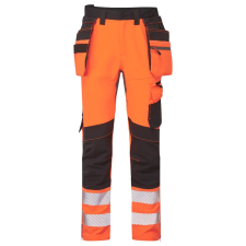 Portwest DX4 Hi-Vis nadrág lezippzározható lengőzsebbel Orange/Black 48 láthatósági ruházat