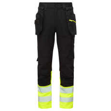 Portwest DX4 Hi-Vis nadrág lezippzározható lengőzsebbel Yellow/Black 48