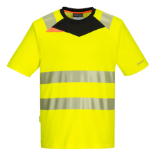 Portwest DX4 Hi-Vis póló S/S Yellow/Black M láthatósági ruházat
