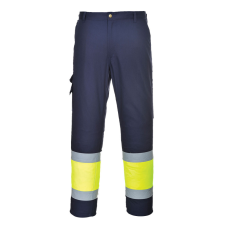 Portwest E049 Jól láthatósági kéttónusú nadrág (navy/sárga, 3XL) láthatósági ruházat
