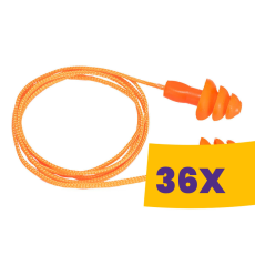 Portwest EP04 Újrahasználható zsinóros TPR füldugó 32dB 50 pár (Karton - 36 csomag)
