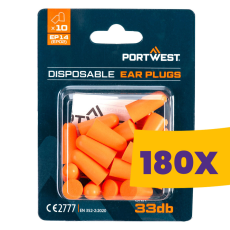 Portwest EP14 PU hab füldugók bliszteres csomagolással 33dB 10 pár (Karton - 180 csomag)