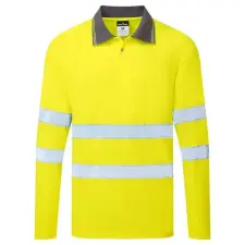 Portwest ES277 ES1 Essential Hi-Vis galléros póló hosszú ujjú munkaruha