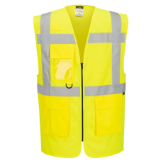 Portwest ES476YERM Portwest ES1 Essential Hi-Vis cipzáras vezetői mellény