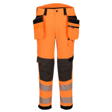 Portwest EV4 Hi-Vis Class 1 levehető lengőzsebes nadrág Orange/Black 32