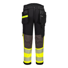 Portwest EV4 Hi-Vis Stretch Class 1 Holster lengőzsebes nadrág Yellow/Black Short 38