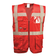 Portwest F476 Iona vezetői jól láthatósági mellény (Piros, XXL)