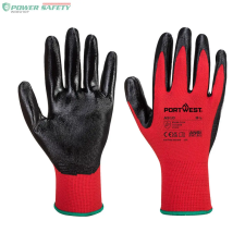 Portwest Flexo Grip nitril kesztyű - Piros/Fekete védőkesztyű