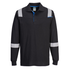 Portwest FR711BKRS Portwest WX3 Flame Resistant Long Sleeve Polo
