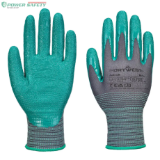 Portwest Grip 15 érdesített nitril kesztyű (12 pár) - Szürke/Zöld