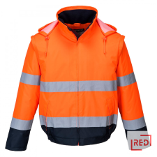 Portwest Hi-Vis 2 az 1-ben kontrasztos Essential Lite bomber kabát munkaruha