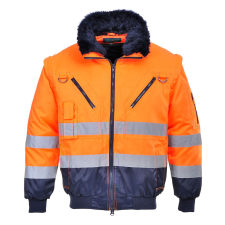 Portwest Hi-Vis 3-in-1 Pilota kabát Orange/Navy XXXL láthatósági ruházat