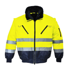 Portwest Hi-Vis 3-in-1 Pilota kabát Yellow/Navy 4XL láthatósági ruházat