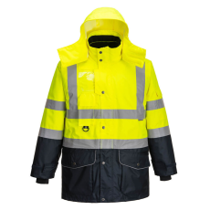 Portwest Hi-Vis 7 az 1-ben kontraszt Traffic kabát Yellow/Navy S
