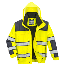 Portwest Hi-Vis Classic Bomber dzseki (sárga/tengerészkék, XL) láthatósági ruházat