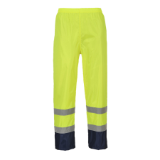 Portwest Hi-Vis Classic Contrast esőnadrág Yellow/Navy XL láthatósági ruházat