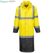 Portwest Hi-Vis Contrast Raincoat 122cm - Sárga/Fekete láthatósági ruházat