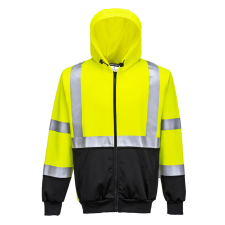 Portwest Hi-Vis kéttónusú kapucnis pulóver Yellow/Black 5XL láthatósági ruházat