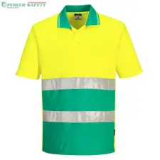 Portwest Hi-Vis Kéttónusú könnyű póló S/S - Sárga/Kékeszöld láthatósági ruházat