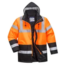 Portwest Hi-Vis Kéttónusú Traffic kabát Orange/Black XXXL láthatósági ruházat