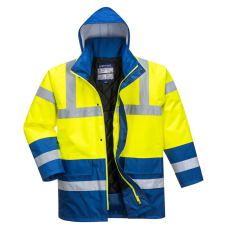 Portwest Hi-Vis Kéttónusú Traffic kabát Yellow/Royal XXL
