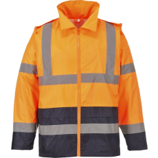Portwest Hi-Vis klasszikus kontrasztos esődzseki (narancs/tengerészkék, XL)