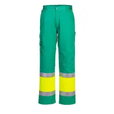 Portwest Hi-Vis könnyű, kéttónusú Combat nadrág Yellow/Teal XXXL láthatósági ruházat