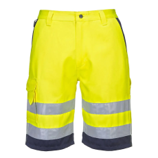 Portwest Hi-Vis könnyű poli-pamut rövidnadrág Yellow/Navy XL