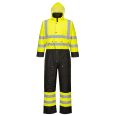 Portwest HiVis kontraszt védőoverall - párnázott PORTWEST-S485 fekete és sárga 5XL