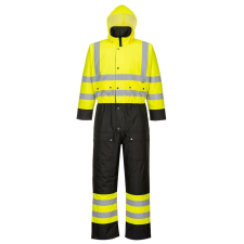 Portwest HiVis kontraszt védőoverall - Párnázott PORTWEST-S485 L fekete és sárga láthatósági ruházat