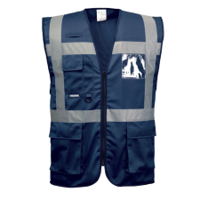 Portwest Iona vezetői mellény (tengerészkék, 3XL) láthatósági ruházat